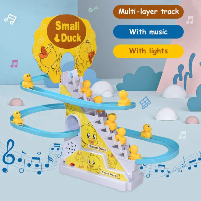 Automatic Stair-Slide Funny Duck Toy Set For Kids