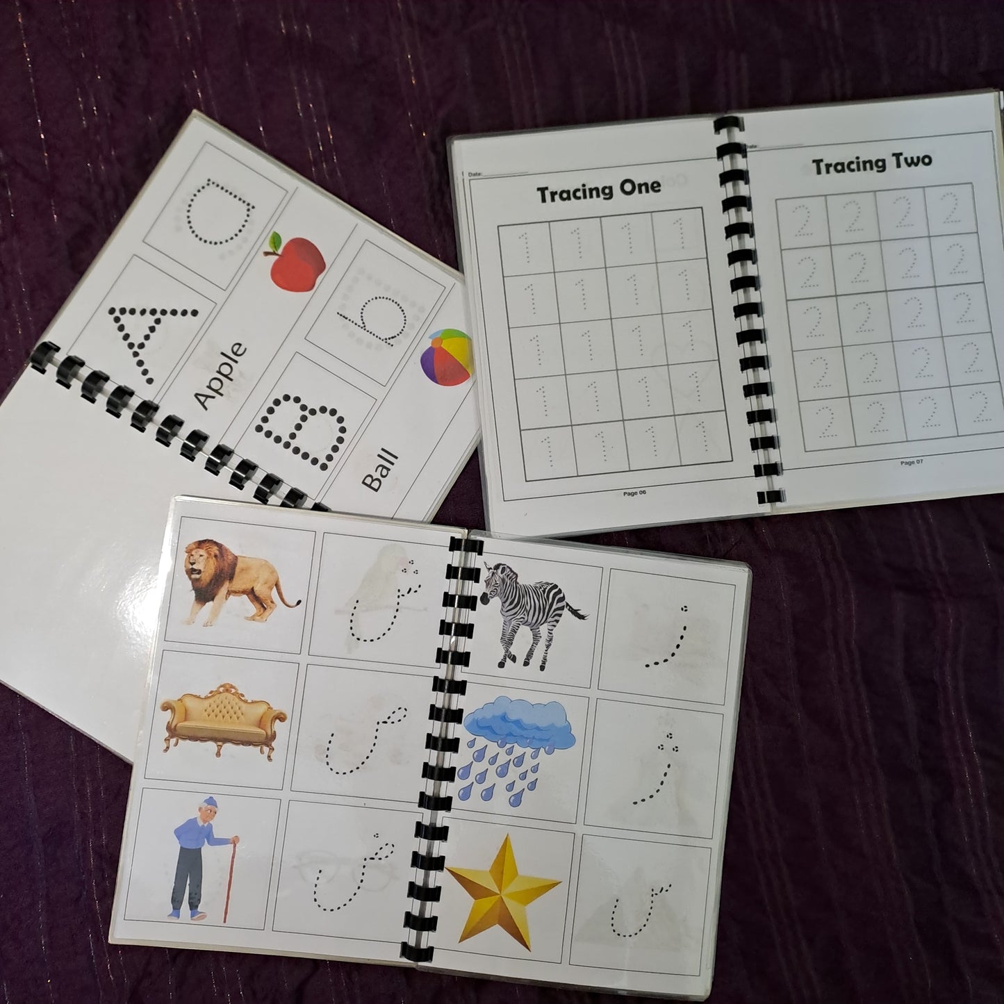 Pack Of 3 Reuseable Kids Tracing Books English Urdu Math