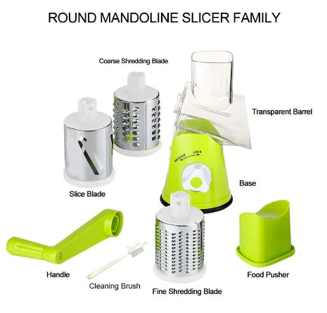 Tabletop Drum Grater Manual Rotary Vegetable Slicer Cutter