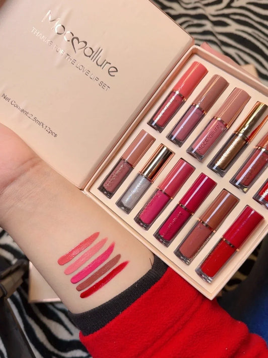 12-Piece Matte Liquid Lipstick & High Shine Lip Gloss Set