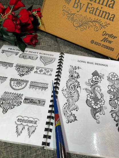 Pack Of 2 Reuseable Mehndi Practice Book Combo Basic And Advance